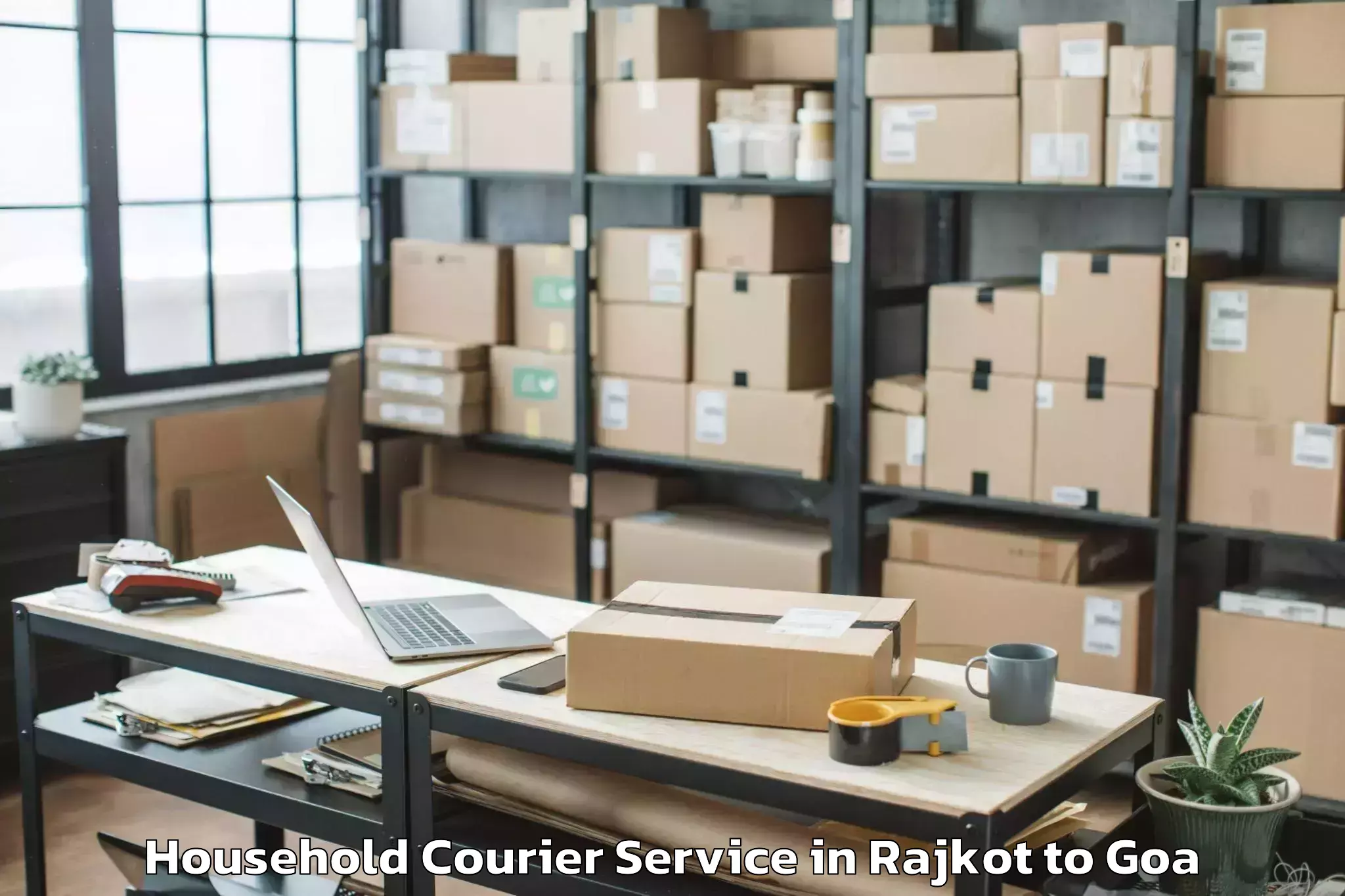 Quality Rajkot to Aldona Household Courier